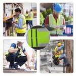 2Pcs Hi Vis Vests,High Visibility Vest Hi Vis Jackets Reflective Vest High Vis Vest Safety Security Vest Fluorescent Green Waistcoats High Vis Jacket Vest for Adult/Kids/Men/Women for Work,Running
