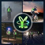 LOOPES Running Vest High Visibility Reflective Vest Gear,LED Adjustable Running Lights for Runners,360°Visibility Security Hi Vis Vest,Adults Kids High Vis Vest for Night Sports Emergencies