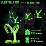 ocuvaep LED Reflective Vest Running Gear, Running Lights for Runners, Rechargeable High Visibility Running Vest with Light for Walking Running Jogging