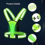 LOOPES Running Vest High Visibility Reflective Vest Gear,LED Adjustable Running Lights for Runners,360°Visibility Security Hi Vis Vest,Adults Kids High Vis Vest for Night Sports Emergencies