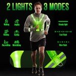 ocuvaep LED Reflective Vest Running Gear, Running Lights for Runners, Rechargeable High Visibility Running Vest with Light for Walking Running Jogging