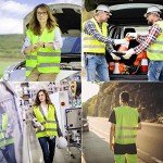 DARENYI 5 Pack Hi Vis Vest, Reflective Jacket, Safety Vestst, High Visibility Reflective Safety Security Vest for Construction Work, Traffic Work, Running, Surveyor and Security Guard Construction