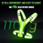 ocuvaep LED Reflective Vest Running Gear, Running Lights for Runners, Rechargeable High Visibility Running Vest with Light for Walking Running Jogging