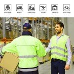 DARENYI 5 Pack Hi Vis Vest, Reflective Jacket, Safety Vestst, High Visibility Reflective Safety Security Vest for Construction Work, Traffic Work, Running, Surveyor and Security Guard Construction