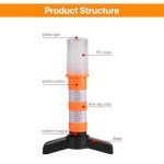 Ulsam 2pcs LED Emergency Roadside Lights, Safety Strobe Road Warning Light, Flares Emergency Road with Magnetic Base and Removable Bracket, 9 Modes Multifunctional Highway Beacon Flare Light