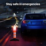 Ulsam 2pcs LED Emergency Roadside Lights, Safety Strobe Road Warning Light, Flares Emergency Road with Magnetic Base and Removable Bracket, 9 Modes Multifunctional Highway Beacon Flare Light