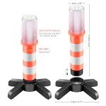 OurLeeme Emergency Lights, LED Roadside Warning Lights Flashing Road Safety Work Light Flare Strobe Light Warning Sticks with Storage Case