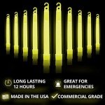 Cyalume Yellow Emergency Glow Sticks - Premium 6” SnapLight Survival Glow Sticks with 8 Hour Duration for Use as Emergency Flares and Hiking Safety Gear (Bulk Pack of 20 Safety Glow Sticks)