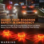 LED Road Flares Rechargeable USB Flashlight Emergency Safety Warning Light Kit with 9 Flash Modes,2 in 1 Charging Cable for Car Truck RV Vehicles Boat with Magnetic Base & Hook (4 Pack)