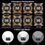 Car LED light Road Flares, Vehicle Emergency Breakdown Kit, with 8 Amber Flashing modes,Warning Signal beacon disc for safety with 1.5km 360 degree visibility plus magnetic base and hook attachment