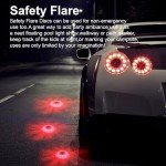 Palmcee 6 Pack LED Road Flares Flashlight, 9 Flash Modes Warning Light Roadside Emergency Disc Beacon Kit with Magnetic Base & Hook Premium Storage Bag for Car Truck Vehicles Boats