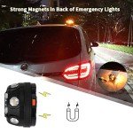 Car LED light Road Flares, Vehicle Emergency Breakdown Kit, with 8 Amber Flashing modes,Warning Signal beacon disc for safety with 1.5km 360 degree visibility plus magnetic base and hook attachment