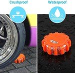 LED Road Flare, Emergency Disc Beacon with 9 Flash Modes, Magnetic Base & Hook Storage Bag Roadside Flashing Warning Lights for Car Truck Boats (4)