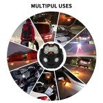 Car LED light Road Flares, Vehicle Emergency Breakdown Kit, with 8 Amber Flashing modes,Warning Signal beacon disc for safety with 1.5km 360 degree visibility plus magnetic base and hook attachment