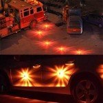 [3 Pack] LED Road Flare, USB Rechargeable Emergency Disc Beacon with 9 Flash Modes, 3 in 1 Charging Cable & Car Charger Roadside Flashing Warning Lights for Car Truck Boats（Batteries Included）