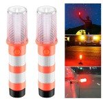 Emergency Roadside Lights, Car Flares 2PCS 3-Light Mode LED Road Emergency Flare Light for Traffic Warnings Roadblocks Field Rescue