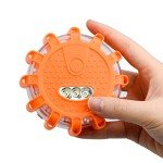 Luyoah 2 Pack LED Road Flare Emergency Disc Beacon with 9 Flash Modes Flashing Warning Roadside Flare with Magnetic Base & Hook for Car Truck Boat