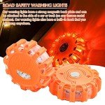 Luyoah 2 Pack LED Road Flare Emergency Disc Beacon with 9 Flash Modes Flashing Warning Roadside Flare with Magnetic Base & Hook for Car Truck Boat