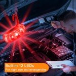 CAMUSBR 2 Pack Flashing Lights, LED Road Flares Car Emergency Kit, Warning Car Safety Beacon Flashing Disc Flare Kit with Magnetic Base for Vehicle Boat Car Truck | 9 Flash Modes