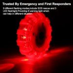 ALLOMN LED Road Flares, 6 Packs Safety Flashing Warning Light with 9 Flash Modes Waterproof Roadside Emergency Disc Beacon Kit with Magnetic Base & Hook for Car Truck RV Vehicles Boat