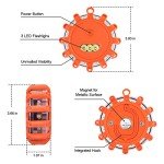 Amzpas 8 Pack LED Road Flare Road Light Emergency Roadside Safety Beacons Flashing Warning Light with Magnetic Base and Hook, for Traffic accidents, Breakdowns, Road & Water Hazards (8)