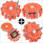 Yandu LED Road Flares (6 PACK) Emergency Beacon Safety Flare Flashing Warning Light for Car Truck Boat with Hook and Magnetic Base (Pack of 6, Orange)