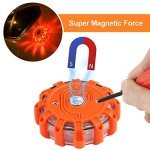 Amzpas 8 Pack LED Road Flare Road Light Emergency Roadside Safety Beacons Flashing Warning Light with Magnetic Base and Hook, for Traffic accidents, Breakdowns, Road & Water Hazards (8)