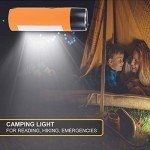 VFAN Rechargeable Hand Crank Generator/Flashlights/Charger for Phone Camping, Dog Walking Emergency Situations (Orange)