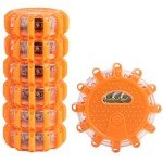 ALLOMN LED Road Flares, 6 Packs Safety Flashing Warning Light with 9 Flash Modes Waterproof Roadside Emergency Disc Beacon Kit with Magnetic Base & Hook for Car Truck RV Vehicles Boat