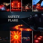 Yandu LED Road Flares (6 PACK) Emergency Beacon Safety Flare Flashing Warning Light for Car Truck Boat with Hook and Magnetic Base (Pack of 6, Orange)