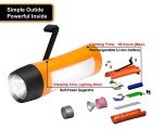 VFAN Rechargeable Hand Crank Generator/Flashlights/Charger for Phone Camping, Dog Walking Emergency Situations (Orange)