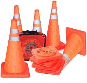 5pcs Collapsible Traffic Cones 18inch Road Parking Cones Safety Construction Cones Warning Emergency