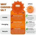 Ecoangel USB-C Rechargeable LED Road Flares Emergency Lights-Large Capacity (Lithium Battery) 3 in 1 Cable Roadside Warning Car Safety Beacon Flashing Disc Flare Kit with Magnetic Base for Vehicles