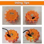 Ecoangel USB-C Rechargeable LED Road Flares Emergency Lights-Large Capacity (Lithium Battery) 3 in 1 Cable Roadside Warning Car Safety Beacon Flashing Disc Flare Kit with Magnetic Base for Vehicles