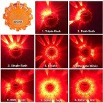 Aisny 3 Pack Car Warning Light, Waterproof LED Emergency Light with Car Charger 3 in 1 USB Cable and Warning Lights Bag LEDs Car Emergency Kit with 9 Flashing for Breakdown Truck RV Boat