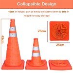 5pcs Collapsible Traffic Cones 18inch Road Parking Cones Safety Construction Cones Warning Emergency
