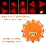 JIZZU Safety Warning Lights, 2Pcs Led Warning Lights With Screwdriver 9 Flash Modes Flashing Warning Roadside Flare with Magnetic Base Hook, Waterproof for Road Accidents, Breakdowns, Trucks