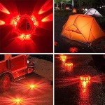 Aisny 3 Pack Car Warning Light, Waterproof LED Emergency Light with Car Charger 3 in 1 USB Cable and Warning Lights Bag LEDs Car Emergency Kit with 9 Flashing for Breakdown Truck RV Boat