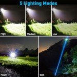 Glarylight Torches LED Super Bright, 500000 High Lumens Rechargeable Torch, Powerful Torch XHP70.2 with 6 Modes & Zoomable & IPX7 Waterproof, for Camping, Hiking, Emergencies(2 Pack)