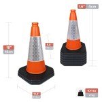 460mm 1-Piece Pack of 6 - High Traffic Cones for Street Safety - Strong and Durable Outdoor Cones with Very Low Centre of Gravity - U.K Made Safety Cones