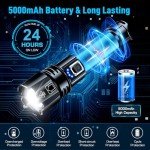 Glarylight Torches LED Super Bright, 500000 High Lumens Rechargeable Torch, Powerful Torch XHP70.2 with 6 Modes & Zoomable & IPX7 Waterproof, for Camping, Hiking, Emergencies(2 Pack)