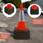 Street Solutions - 5 x 750mm Tall Traffic Cones with High-Quality Reflective Sleeve for Indoor and Outdoor Usage, Self Weighted Cones are Manufactured in The UK