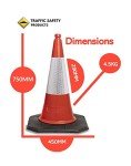 Pack of 10 Red Traffic cones 750mm by innovatus