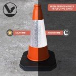 460mm 1-Piece Pack of 6 - High Traffic Cones for Street Safety - Strong and Durable Outdoor Cones with Very Low Centre of Gravity - U.K Made Safety Cones