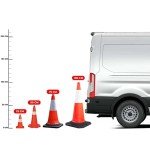 2 Pcs Traffic Cone PPC with PE Base | 75 CM Road Safety Reflective Traffic | High Visibility Red Street Cone | Portable Wind Resistant Traffic Cone with Black Base (2)