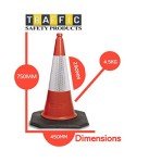 Pack of 5 Red traffic cones 750mm by innovatus