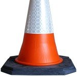 High Visibility Reflective Orange Traffic Cones 75cm Large Self Weighted Heavy Duty Base Street Safety Cone Indoor and Outdoor Use, Portable & Wind Resistant (1)
