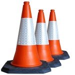 High Visibility Reflective Orange Traffic Cones 75cm Large Self Weighted Heavy Duty Base Street Safety Cone Indoor and Outdoor Use, Portable & Wind Resistant (1)