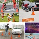 18'' inch Collapsible Traffic Safety Cones, 4 pcs Multi Purpose Pop-up Cones with Reflective Collar for Road Parking, Driving Practice