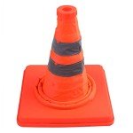 Bekith 4 Pack 15.5 Inch Collapsible Traffic Cones Safety Road Parking Cone Driving Construction Cones with Reflective Strips Collar, Orange